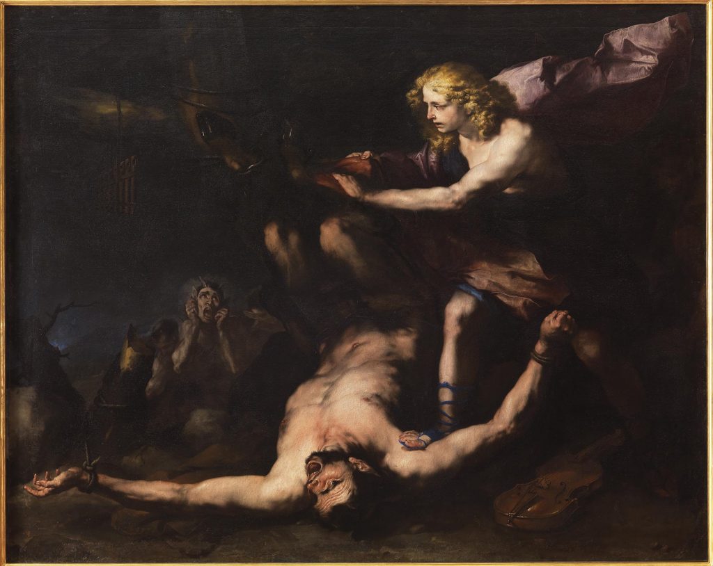 Luca Giordano, Apollo e Marsia, 1657 - 1659,
olio su tela
Napoli, Museo e Real Bosco di Capodimonte
 (Acquisto dello Stato italiano 1879)