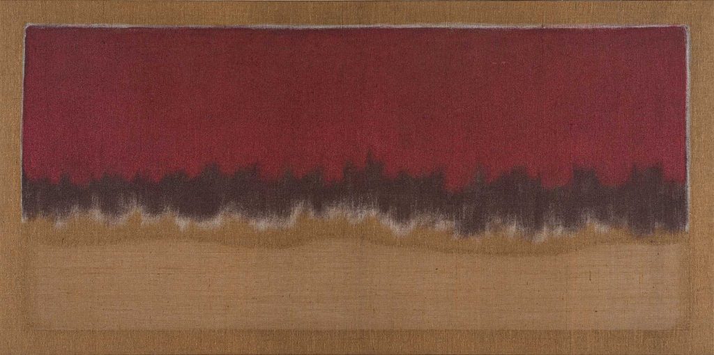 Salvatore Emblema, Senza Titolo-Paesaggio, 1978 - 150x300cm Terre colorate su tele cucite e sovrapposte
