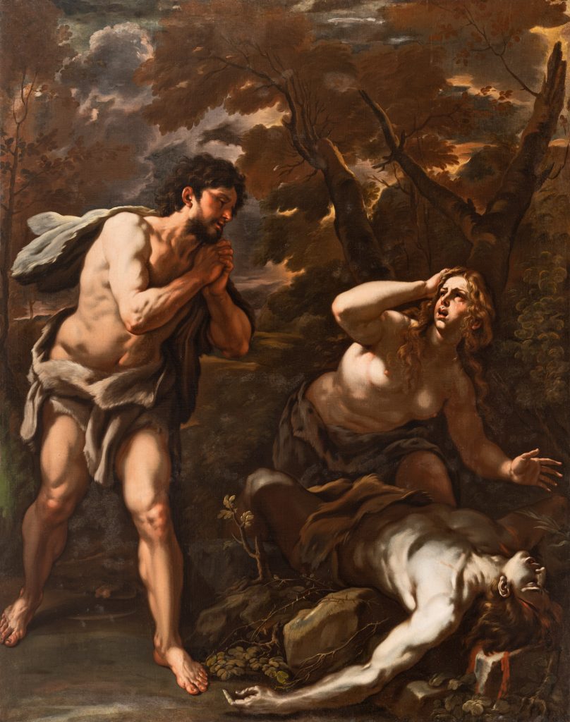 Nicola Malinconico, Adamo ed Eva piangono la morte di Abele, 1690 ca.,
olio su tela
Napoli, Museo e Real Bosco di Capodimonte
 (Legato d’Avalos)